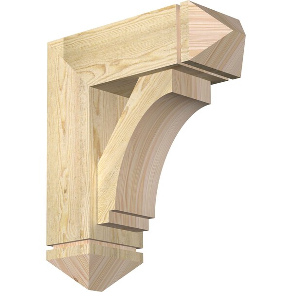 Ekena Millwork Imperial Arts and Crafts Rough Sawn Bracket w/ Offset Brace, Douglas Fir, 8"W x 22"D x 26"H BKT0806X22X26IMP03RDF - main